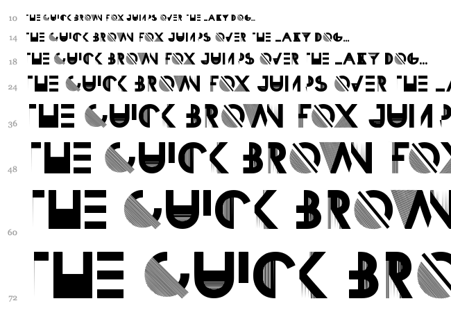 Razed font waterfall